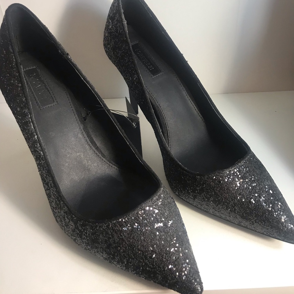 Forever 21 black glitter heels.